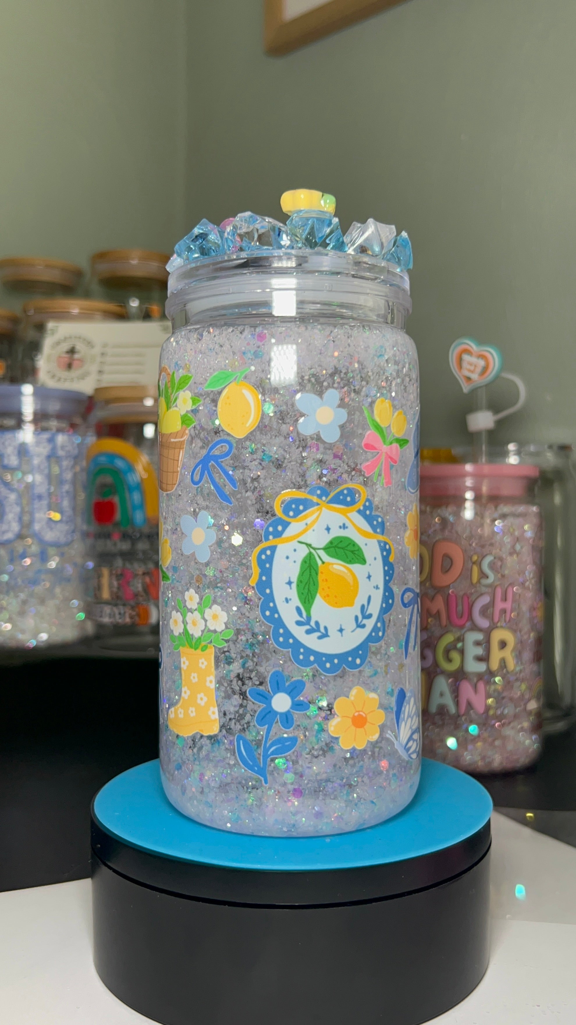 Personalized 16 oz Snowglobe Tumbler
