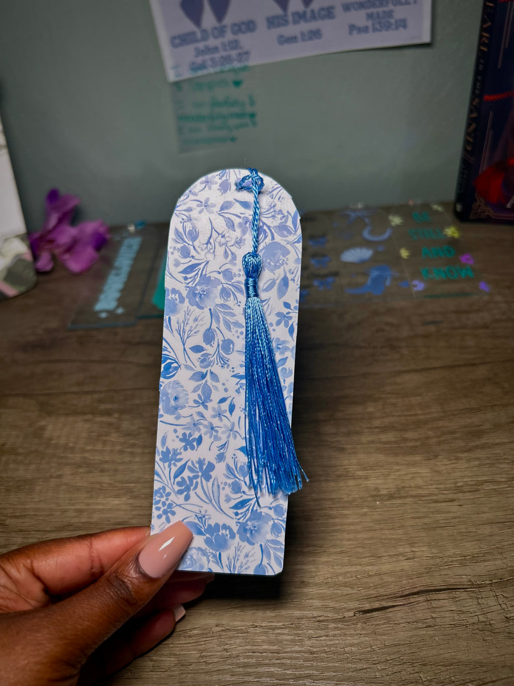 Blue Floral Bookmarks