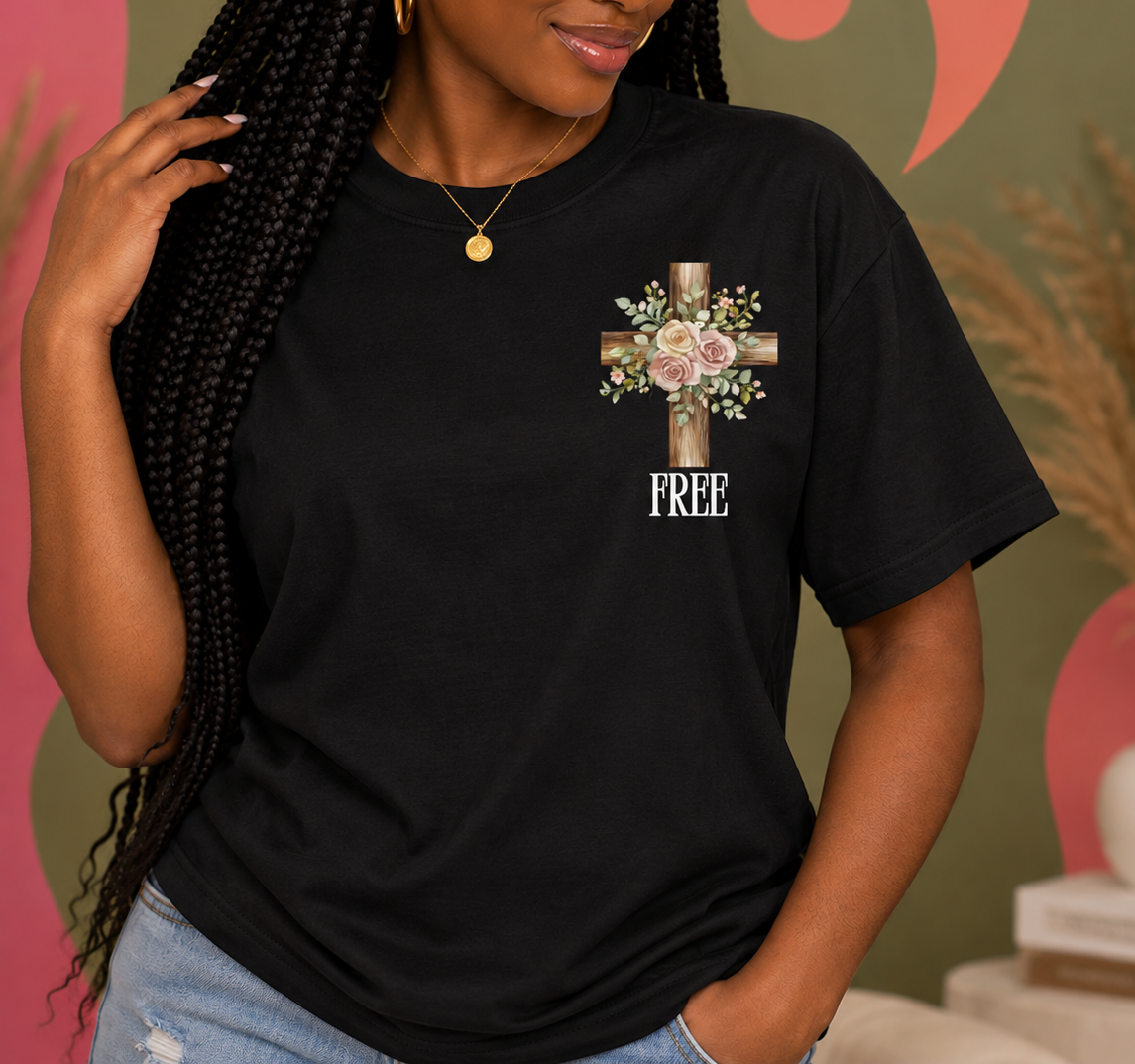 I AM FREE Floral T-Shirt