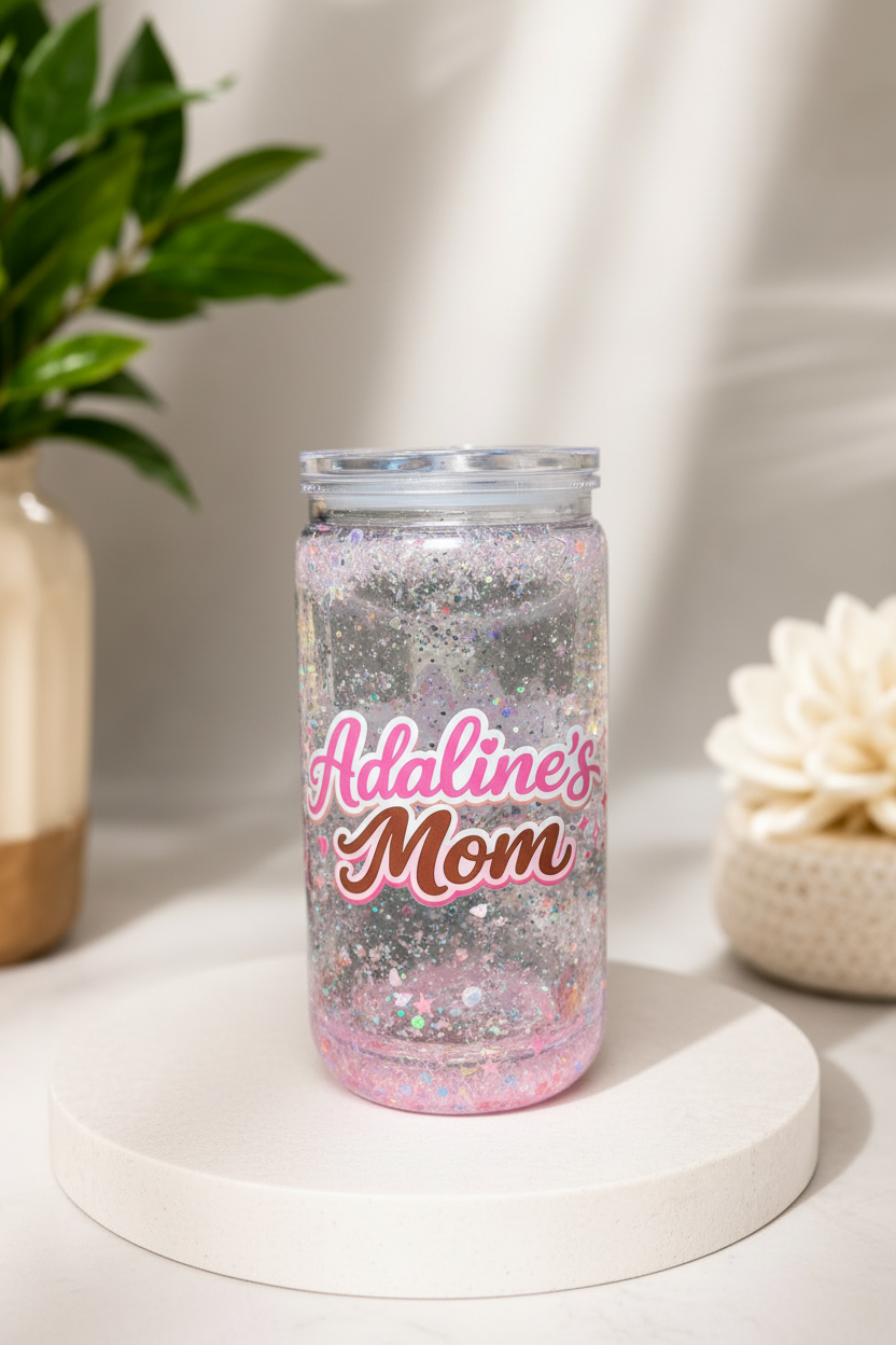 Personalized 16 oz Snowglobe Tumbler