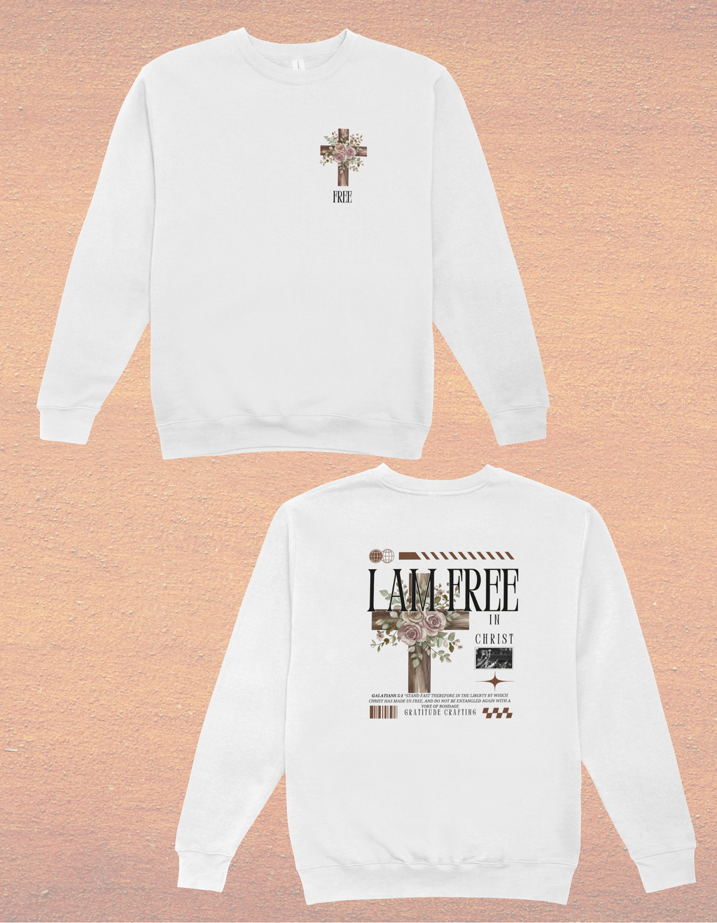 I AM FREE Floral Sweatshirt