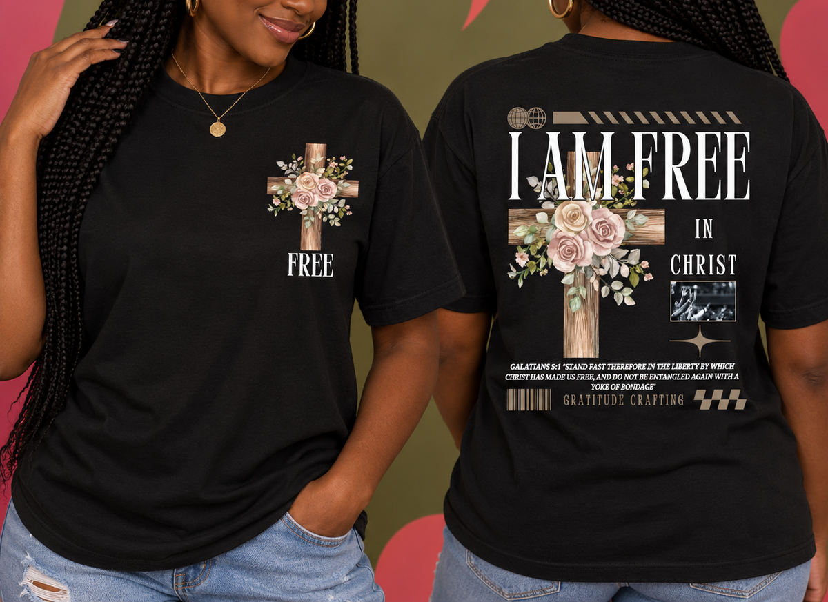 I AM FREE Floral T-Shirt