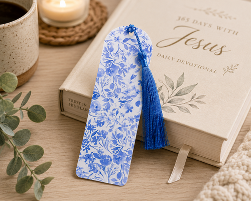 Blue Floral Bookmarks