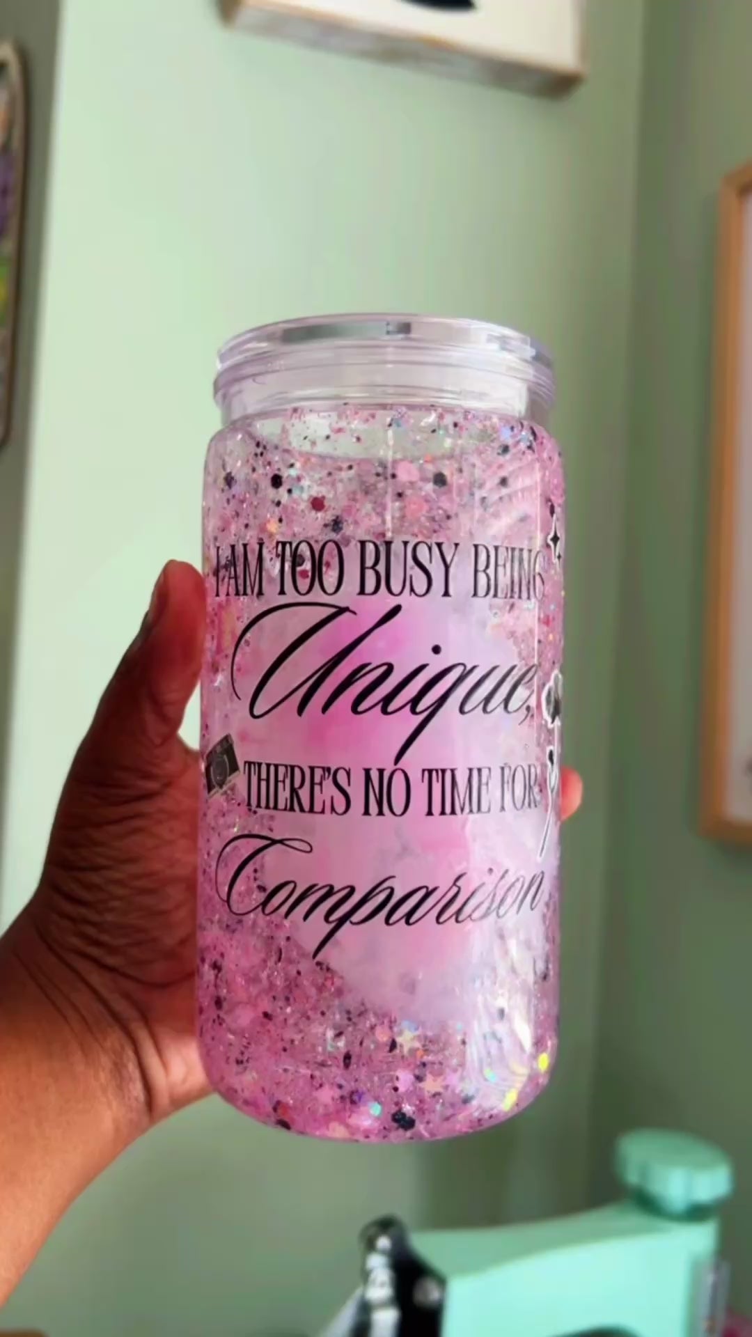 Personalized 16 oz Snowglobe Tumbler